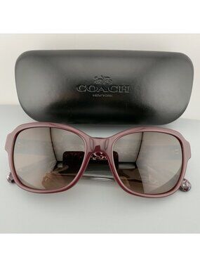 Coach HC8232 Sunglasses Oxblood Square Brown Gradient 56 17 140